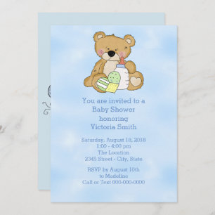 Invitación Oso de peluche del bebé de Baby Shower