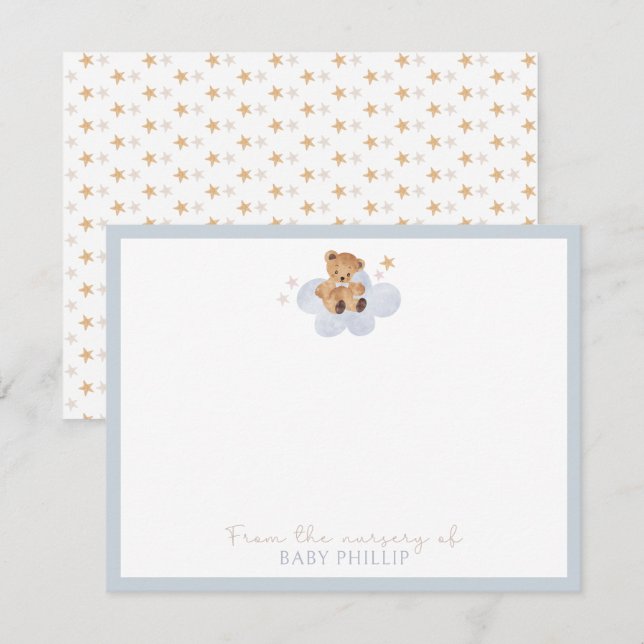Invitación Oso de peluche, del cuarto de los niños de (Anverso / Reverso)