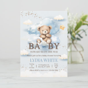 Invitación Oso de peluche editable Cumpleaños de bebé A duras