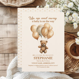 Invitación Oso de peluche hacia arriba género neutro