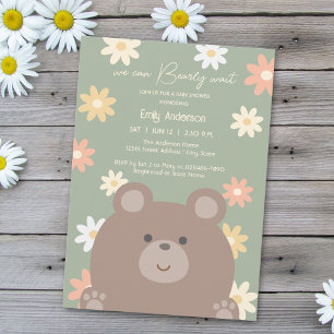 Invitación Oso de peluche muy lindo Cumpleaños de bebé sin gé