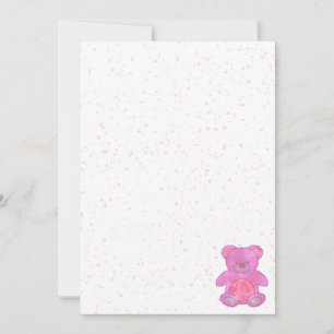 Invitación Oso de peluche rosa lindo personalizado