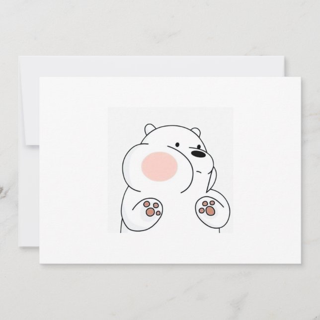 Invitación Oso de rubefacción adorable invitante (Anverso)