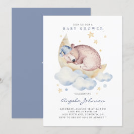 Invitación Oso de sueño acuático es un niño Baby Shower