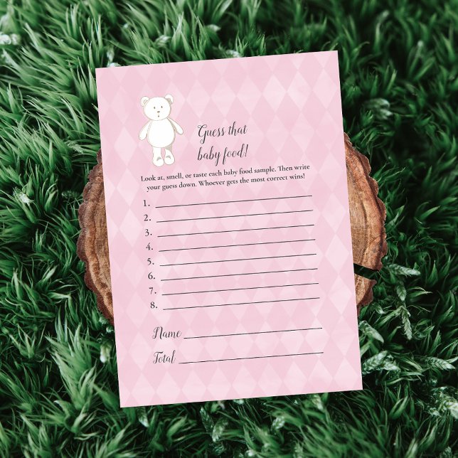 Invitación Oso De Teddy Blanco Adivinan El Juego De La Ducha  (Subido por el creador)