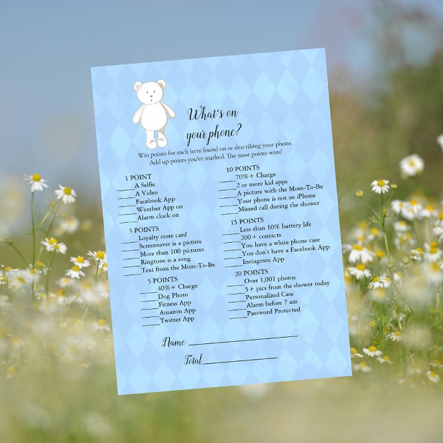 Invitación Oso De Teddy Blanco En El Juego De Baby Shower De  (Subido por el creador)