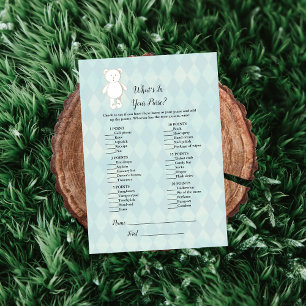 Invitación Oso De Teddy Blanco En Tu Depósito De Baby Shower