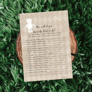 Invitación Oso De Teddy Blanco Que Conoce A Papá Mejor Juego 