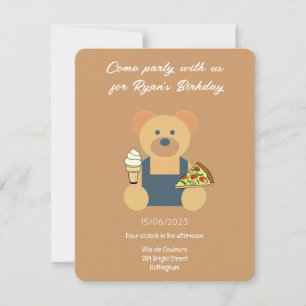 Invitación Oso de Teddy Cute - Cumpleaños