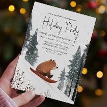 Oso De Teddy En La Fiesta De Vacaciones De Nieve