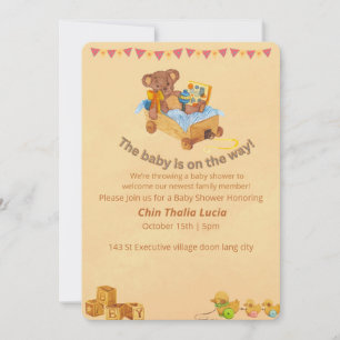 Invitación Oso de Teddy invitado de Baby Shower