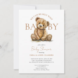 Invitación Oso De Teddy Que Podemos Esperar A Baby Shower