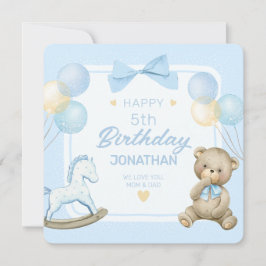 Invitación Oso De Teddy Y Caballo De Roca