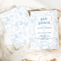 Oso de toile azul polvoriento, baby shower de niño