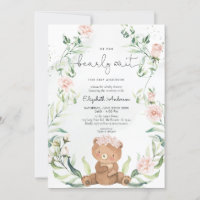 Oso de verde Rubor Chica floral rosa Baby Shower