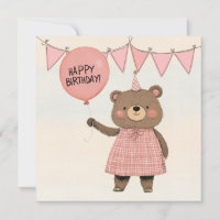 Oso de vestido rosado con cojín y Gorra