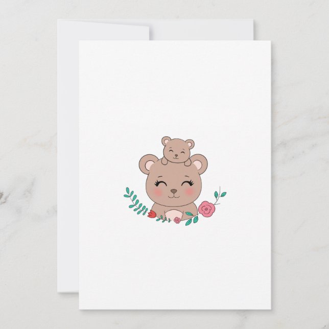 Invitación Oso, diseño de oso lindo (Anverso)