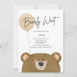 Invitación Oso lindo Podemos anticipar Baby Shower de espera 