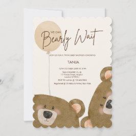 Invitación Oso lindo Podemos anticipar Baby Shower de espera 