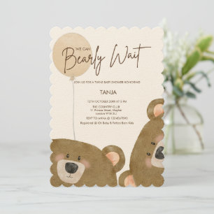 Invitación Oso lindo Podemos anticipar Baby Shower de espera 