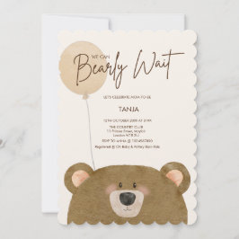 Invitación Oso lindo Podemos anticipar Baby Shower de espera 