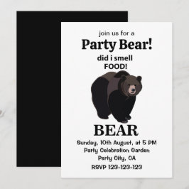 Invitación Oso ¿Olfateé Comida Oso Divertido