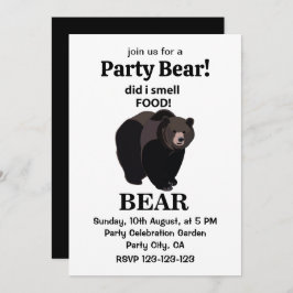 Invitación Oso, olía el oso gracioso de la comida