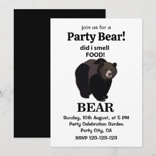 Invitación Oso, olía el oso gracioso de la comida