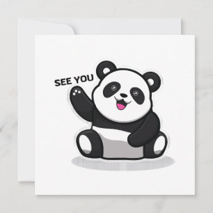 Invitación oso panda adorable