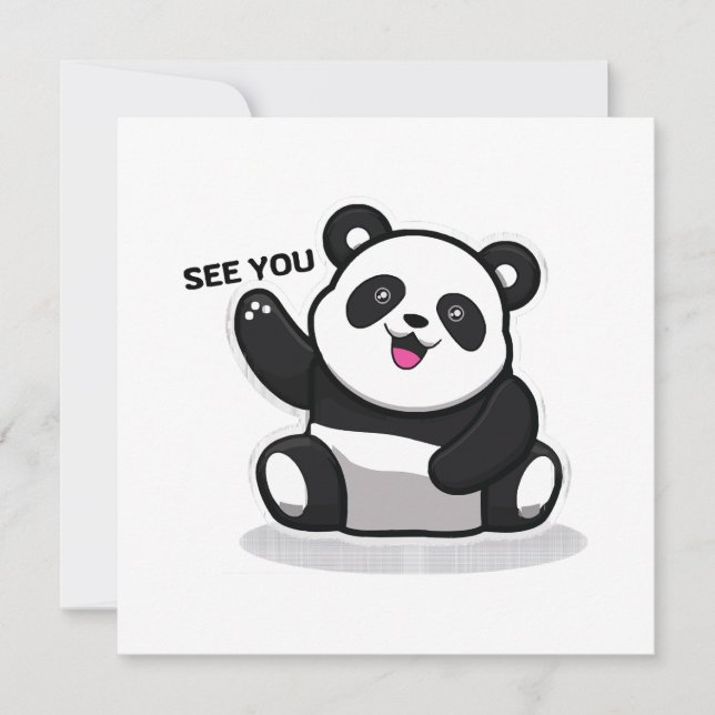 Invitación oso panda adorable (Anverso)