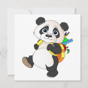 Invitación Oso Panda con mochila