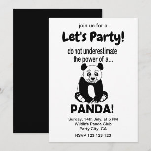 Invitación Oso Panda Divertido Animal Lindo Panda