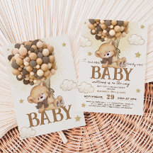 Oso Pardo Apenas Espera Baby Shower