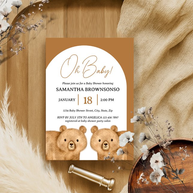 Invitación Oso Pardo Oh Baby Shower (Subido por el creador)