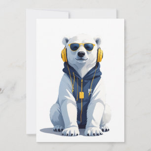 Invitación Oso Polar Con Vector Animal Funny Guay Hoodie