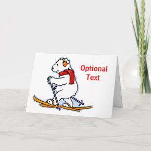 Invitación Oso Polar en Esquí - Personalizable