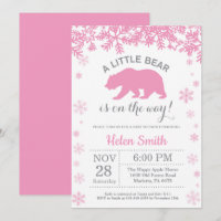 Oso Polar Invierno Rosa Niña Baby Shower Copo de N