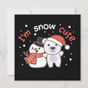 Invitación Oso Polar Soy Nieve Lindo Muñeco de Nieve Invitaci