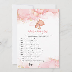 Invitación Oso Rosa Boho que conoce a mi mejor Baby Shower