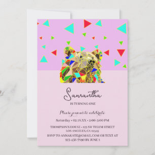Invitación Oso salvaje de polígono
