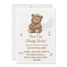 Oso Teddy Boho "Apenas Podemos Esperar" Baby Showe