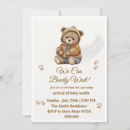 Invitación Oso Teddy Boho "Apenas Podemos Esperar" Baby Showe