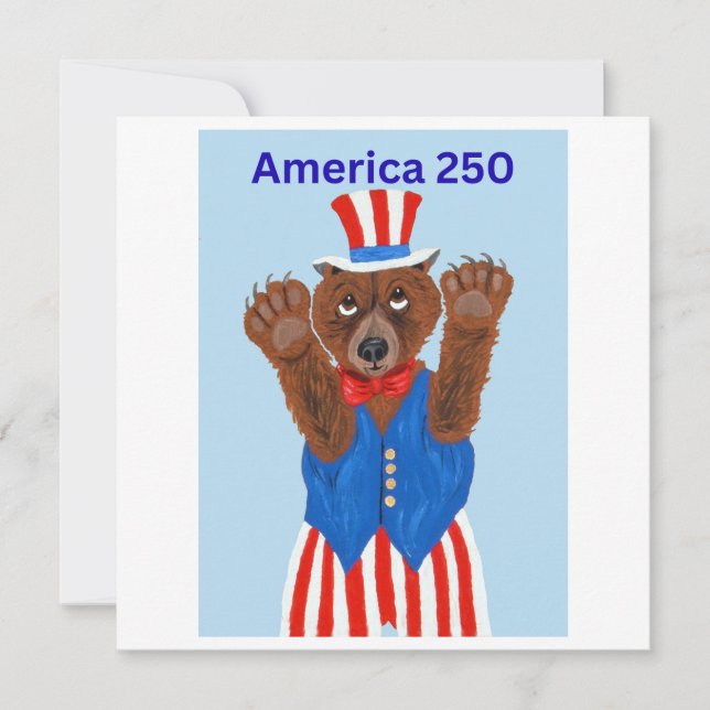 Invitación Oso Tío Sam América 250 (Anverso)
