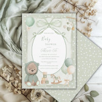 Oso Verde con Juguetes Fiesta de Bebé Vintage