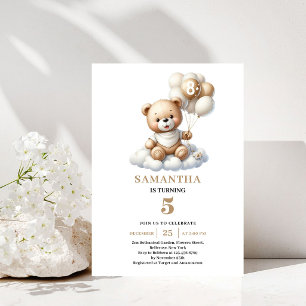 Invitación Osos de peluche para fiesta de cumpleaños número 8