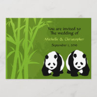 Osos Panda gigantes y Boda forestal verde de bambú