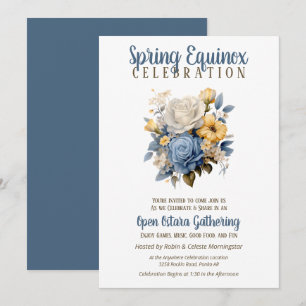 Invitación Ostara Equinoccio de Primavera Vintage Rosa Floral