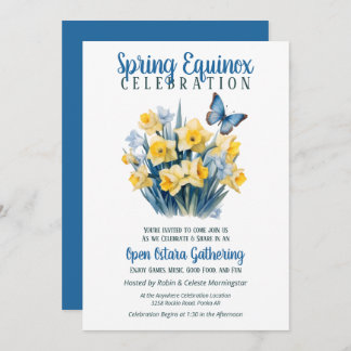 Invitación Ostara Spring Equinox Daffodil Butterfly Sabbat