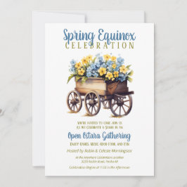 Invitación Ostara Spring Equinox Vintage Flower Cart Sabbat