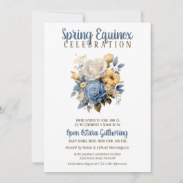 Invitación Ostara Spring Equinox Vintage Rose Floral Sabbat